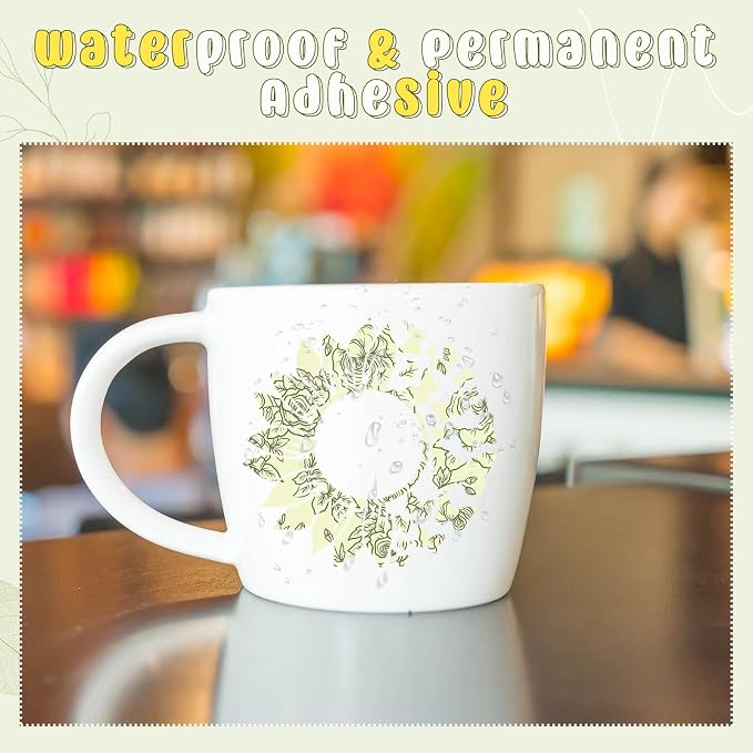 Sage Green Boho Permanent Adhesive Vinyl 12 Sheets 12'' x 10'' | Greenery Water - Image 5