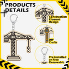 RattanView 24 Pcs Construction Vehicle Craft Color Your Own Keychains Diy Craft - Image 3