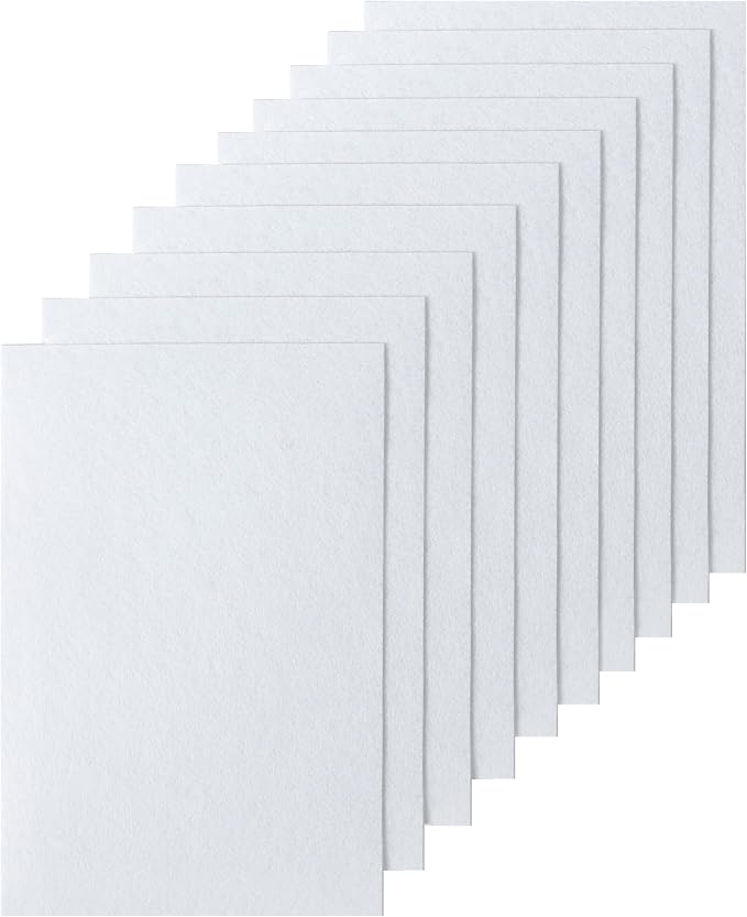 HaoFeiJH 10Pcs White Felt Sheets, A4 Size Felt Fabric Sheets, Sewing Felt by HaoFeiJH