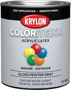 Krylon ColorMaxx Gloss Interior/Exterior Acrylic Latex Paint, Pewter Gray by Krylon%C2%AE