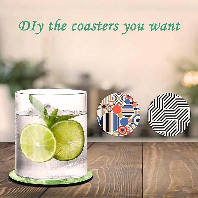 50 PCS Sublimation Blank Cup Coasters Bulk, 4x4 Inch Round Blank Cup Mat Rubber - Image 5
