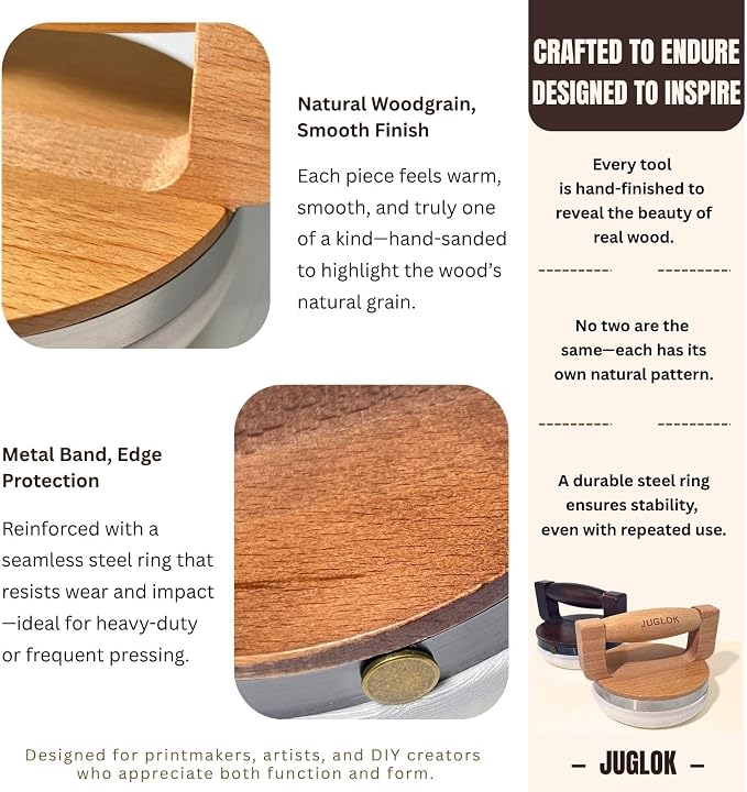 JUGLOK 4-Inch Wooden Printing Tool - Image 4