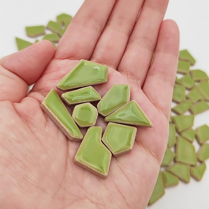 200g Ceramic Mosaic Tiles for Crafts, Irregular Stained Ceramic 0.2"x0.8" - Image 3
