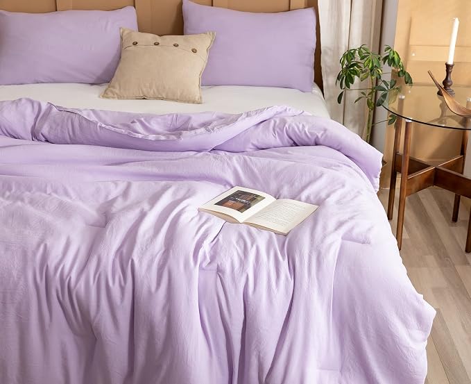 ROSGONIA King Size Comforter Set Lavender, Soft Bedding Lightweight Bedspread - Image 3