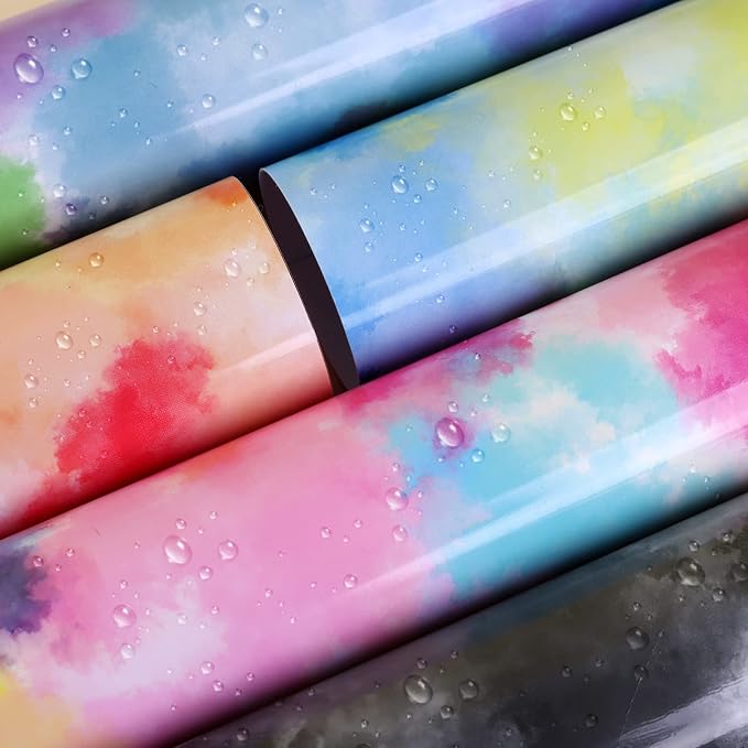 Tintnut Tie Dye Permanent Vinyl 5 Sheets 12"x10" Easter Adhesive Vinyl | Clouds - Image 4