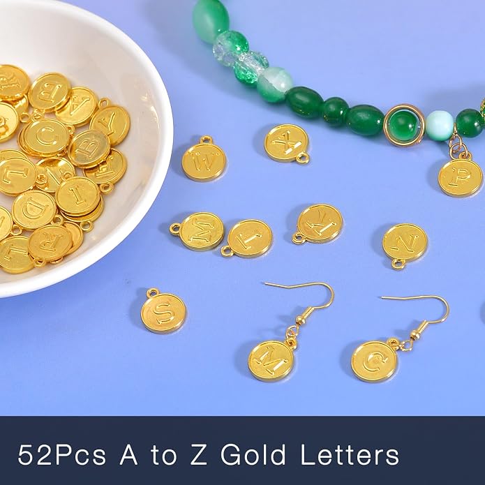 stino 200Pcs A-Z Metal Letter Charms - Image 3