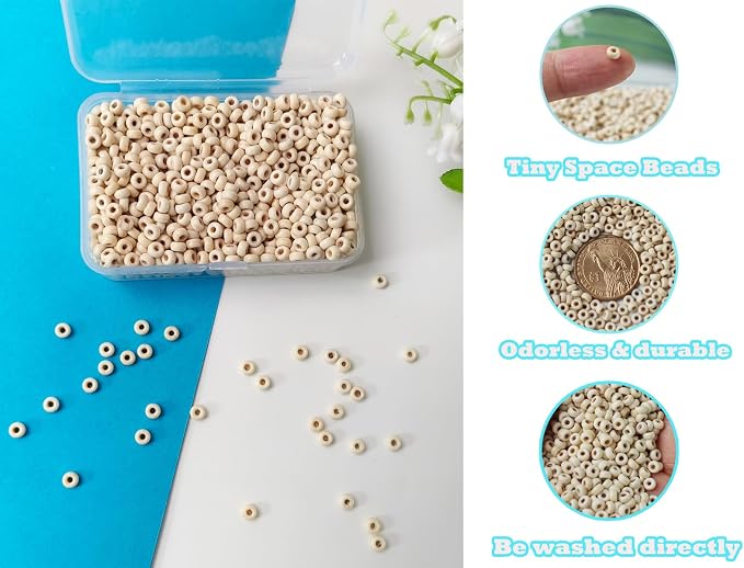 Natural Turquoise Seed Beads 4mm 1400pcs Small White Stone Abacus Loose - Image 2