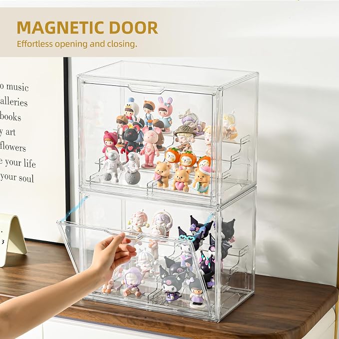 4 Tier Display Case for Collectibles, Storage Container - Image 4