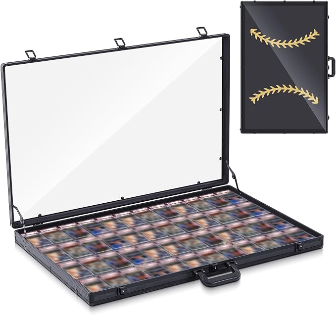 Trade Show Display Case Table Top Portable Aluminum Sports Card Display Case by Memorywuu