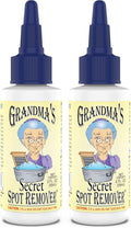 Grandma's Secret Spot Remover for Clothes - Chlorine, Bleach and Toxin-Free - Fabric Stain Remover Removes Oil, Paint, Blood and Pet Stains – 2 Ounce, Pack of 2