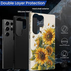 for Samsung Galaxy S24 Ultra Case, Sunflowers Bees Pattern Glossy 2 in 1 - Image 3