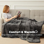 Weighted Blanket 15 lbs 60x80 inches, Sherpa Fleece Throw Blanket - Image 4
