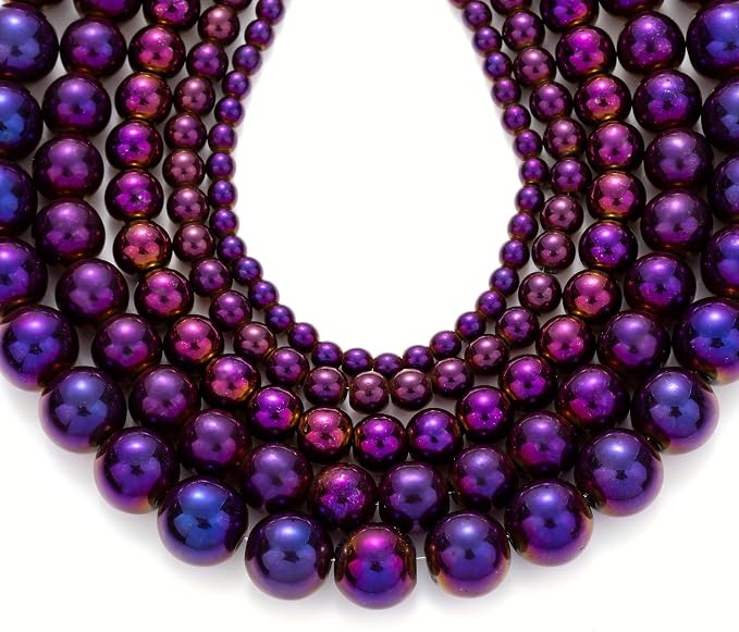 Zenkeeper Purple Hematite for Jewelry Making 8 MM Gemstones Loose Stone Beads - Image 5