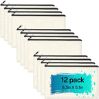 ZeeDix Canvas Zipper Pouch Bulk – 8.3 x 5 Inches Cotton Canvas Pouches by ZeeDix