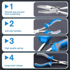 SPEEDWOX Long Reach Flat Nose Pliers 6 Inches Precision Duck Bill Fine Pliers - Image 4