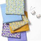 Patchwork Fabric Panel 100x155 cm, 100% Cotton Satin, 6 Coordinated Floral & - Image 2