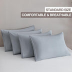 MINIPANDA Light Grey Pillowcases Set of 4 Standard Size- Gray Pillow Cases - Image 2