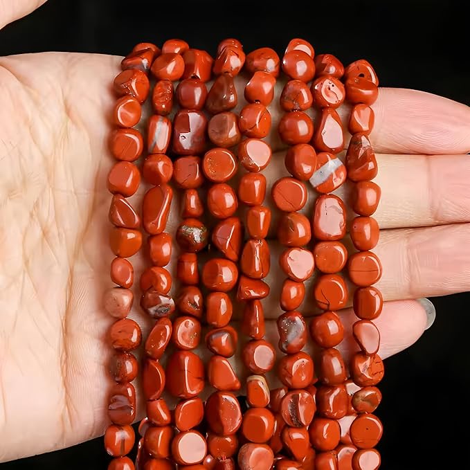 HAAMIIQII Natural Red Jasper Pebble Stone 5-8mm Small Irregular Freeform - Image 4