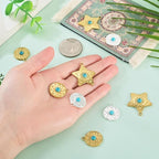 Sun Star Synthetic Turquoise Stone Charms Bohemian Style Charm | 9Pcs Gold - Image 2