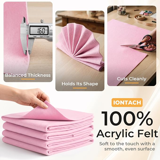 IONTACH 9" X 36" Soft Felt Sheets 1.6mm Thick | Acrylic Felt Fabric - Image 3