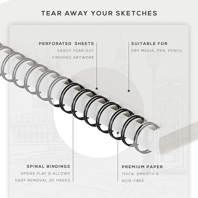 BEECHMORE BOOKS 9"x12" Spiral Bound Sketchbook - Image 3