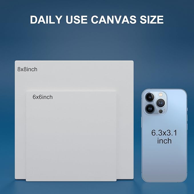 Artkey Canvas Panels 8x8 Inch 12-Pack, 10 oz Primed 100% Cotton White Blank - Image 6