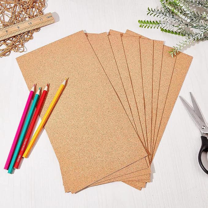 OLYCRAFT 10 Sheets 1mm Thick Cork Sheets 12x6.1 Inch Thin Cork Roll Brown Corks - Image 4