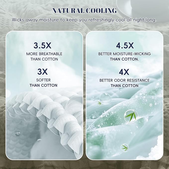 PHF Cooling Waffle Blanket Queen Size, Lightweight 60% Rayon from Bamboo & 40% - Image 3