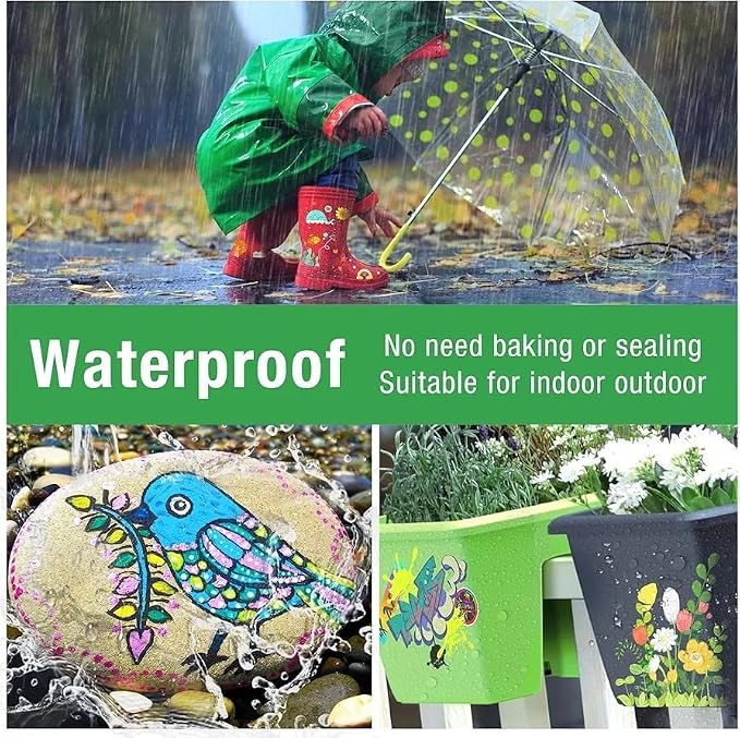 Paint Markers, 4 Colors Oil-Based Waterproof Quick Dry Permanent Paint Pens - Image 9