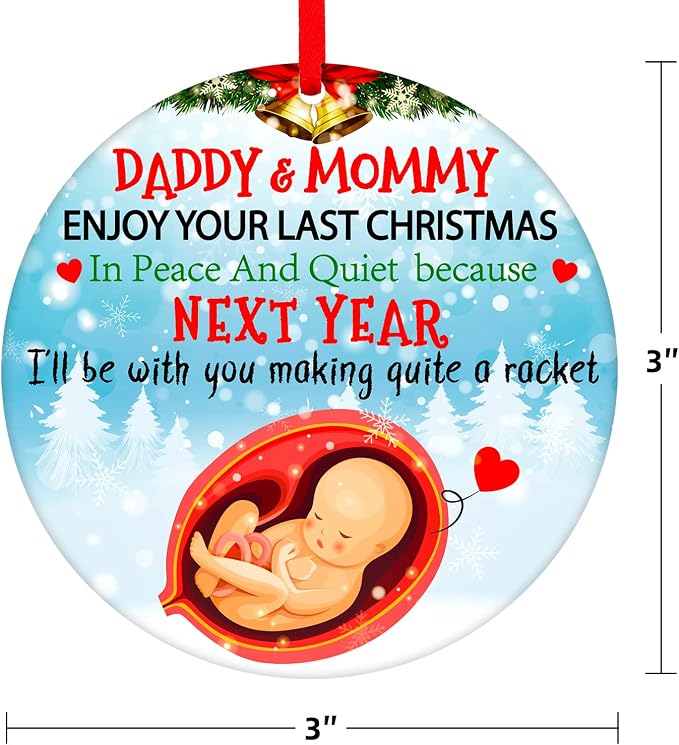 WaaHome Funny Pregnant Christmas Ornaments 2026 - Image 7