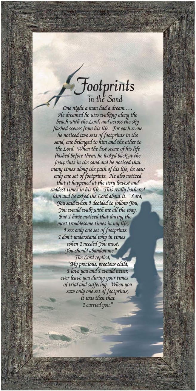 Footprints in the Sand Inspirational Wall Art, Beach Decor, Christian Gifts - Image 2