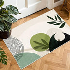 Modern Abstract Plant Area Rug 15.7 x 23.6 Inches, Faux Cashmere Door Mat by KKYEJLQYI