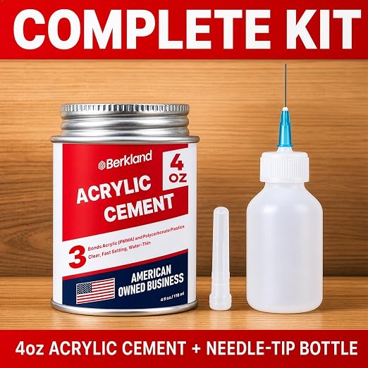 Acrylic Bonding Cement with Applicator Bottle 4 oz, Fast-Setting Glue - Image 5