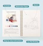 Watercolor Workbook Animals, Water Coloring Book, 12 Different Patterns of - Image 5