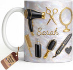 Hairapist With Hairstylist Mug Personalized Name, Hair Stylist Gift Idea by ALMAGEMSUS
