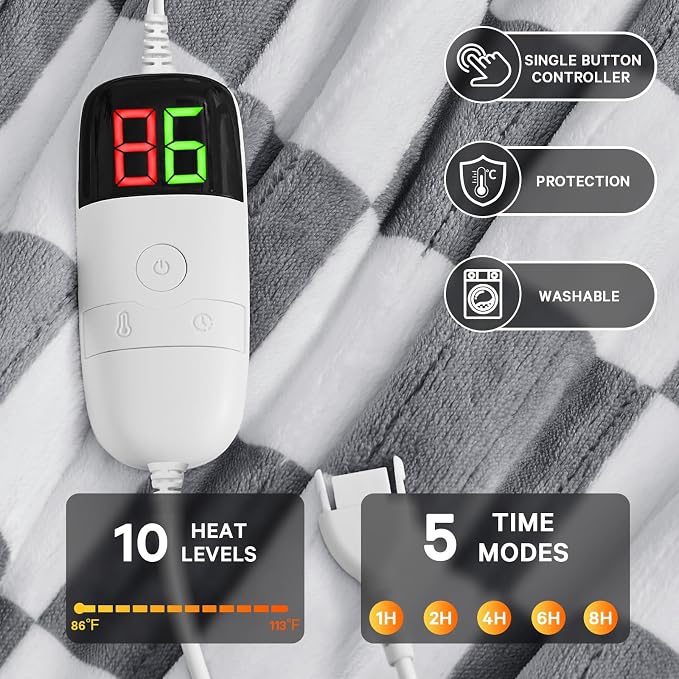 Heated Electric Blanket Throw, 50X60 Heating Blanket - Image 4