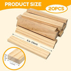 Wood Strips Slats for Wall, Square Wooden Dowels for Crafts 3/8"x 1" x 6" - Image 3