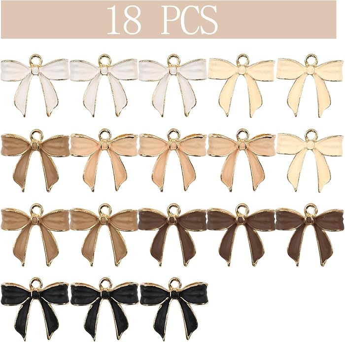 Bow Charms for Bracelet Jewelry Making Cute Bracelet Charms | 18Pcs, Bow Charms - Image 2