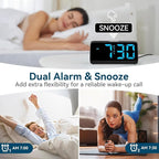 Netzu Digital Alarm Clocks for Bedrooms, Loud Alarm Clock - Image 3