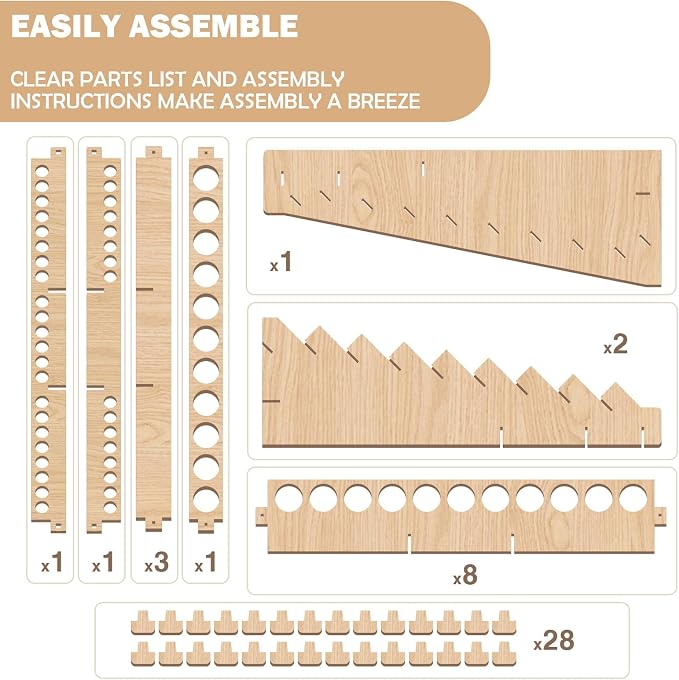Extra Large Wooden 9-Tiers 99 Bottles' Capacity Wooden Paint Organizer & Paint - Image 4