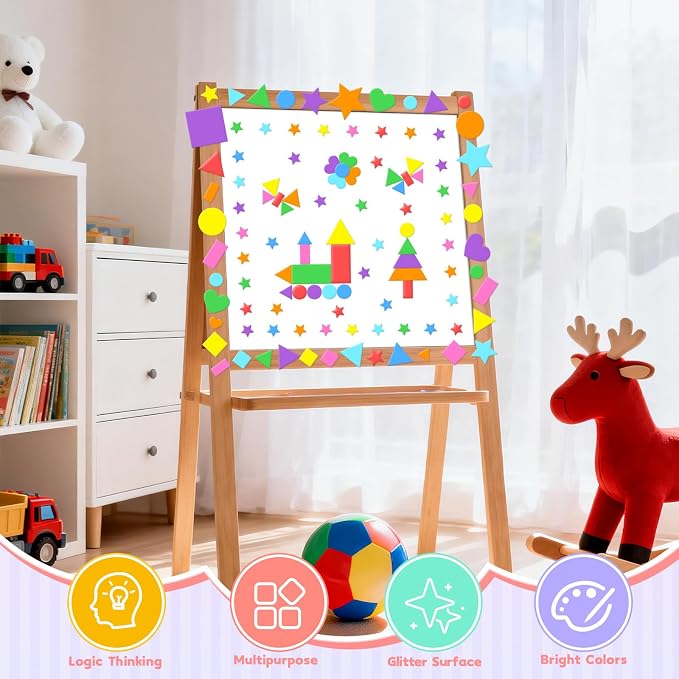 810Pcs Foam Stickers Foam Shape Stickers Colorful Self Adhesive, 8 Colors Heart - Image 4