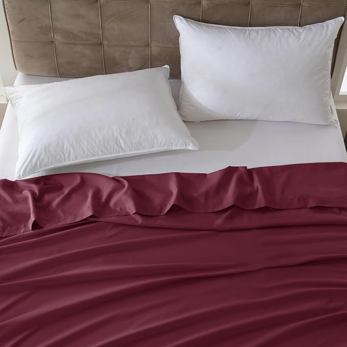 ZPECC Full Flat Sheet Only 1 Pack, Durable Burgundy Top Bed Sheets - Image 7