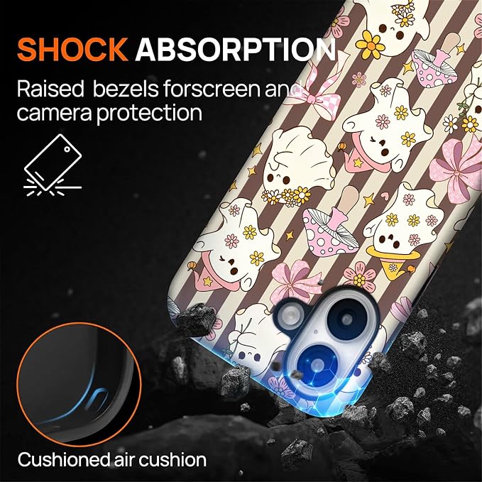 Case for iPhone 16, Scratch Resistant Hybrid Double Layer Hard Shell，Cute - Image 4