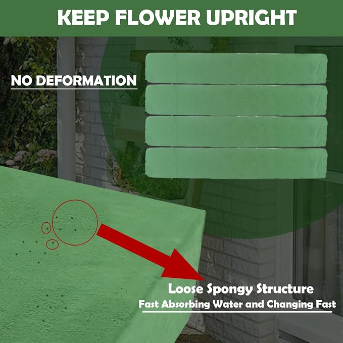 Dry & Wet Floral Foam Bricks, 15.7 x 11.8’’ Large Green Styrofoam Foam Blocks - Image 3