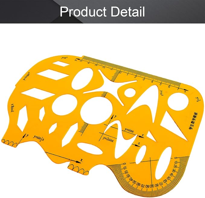 Utoolmart Yellow Measuring Template Mathematical Template Geometric Scale - Image 4