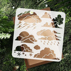 11.8"x11.8" Clouds Wall Stencil Templates, Reusable Plastic Lightning Rain - Image 4