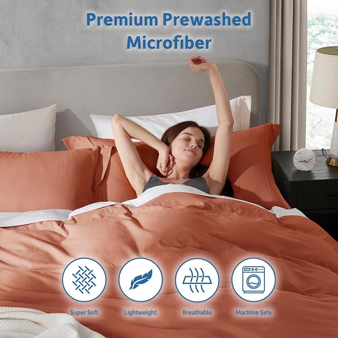 Nestl Rust California King Duvet Cover Sets - Image 6