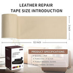 Leather Repair Patch Tape, Light Beige 3 x 61 Inches Self Adhesive Leather - Image 2