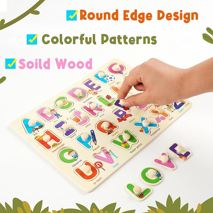 Wooden Peg Puzzles for Toddlers, 6 Pack Toddler Puzzles Set for 3 4 5 Years Old - Image 5