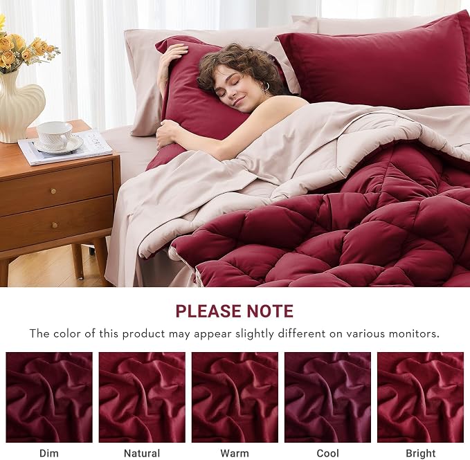 MUXHOMO 7 Pieces King Comforter Set, Reversible Bed in a Bag King Size - Image 4